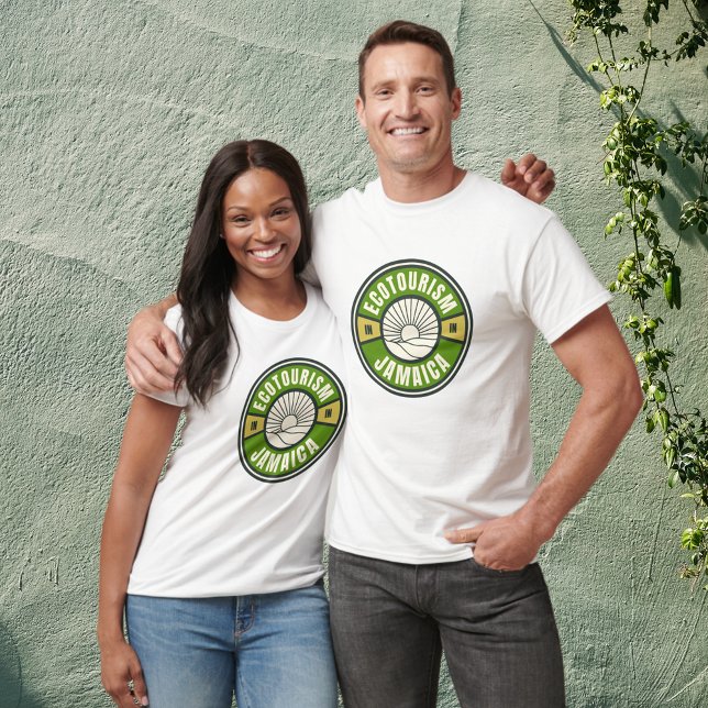 Ekoturism Jamaica Grönt Slow Travel Logotyp T Shirt (Skapare uppladdad)