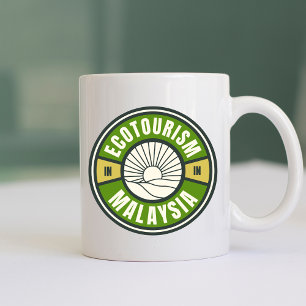 Ekoturism Malaysia Asia Grönt Slow Travel Logotyp Kaffemugg