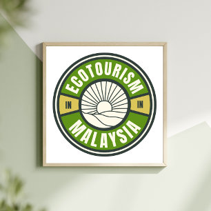 Ekoturism Malaysia Asia Grönt Slow Travel Logotyp Poster