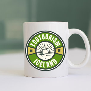 Ekoturism Nordiska Islandet Grönt Slow Travel Logo Kaffemugg
