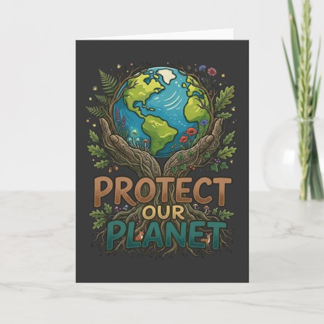 Ekovänlig Skydda Vår Planet naturälskare present Kort (Framsida)