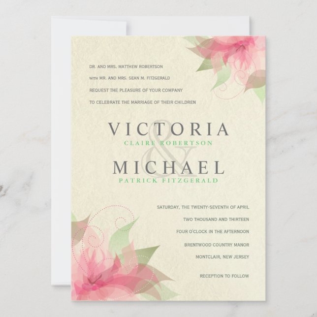 Ekovänliga formella EU-inbjudningar till bröllopsm Inbjudningar (Framsida)