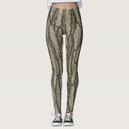 Ekträd Barke Kamouflage Mönster Grafik Leggings