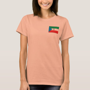 Ekvatatorialguinea Flagga + Kart T-Shirt