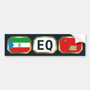 Ekvatatorialguinea Flagga Karta Kod Bildäckslimma Bildekal