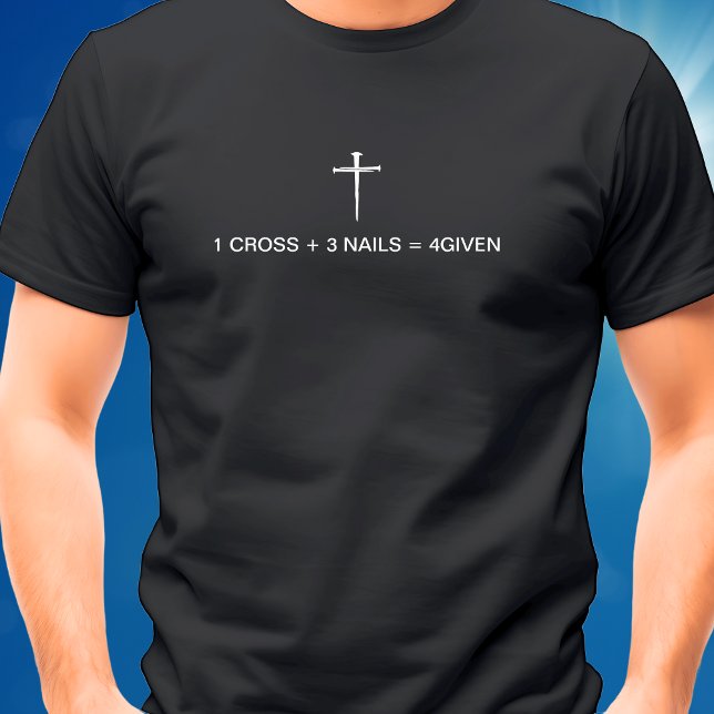 Ekvation 1 Kor 3 Nagel Vita Kor T Shirt (Equation One Cross Three Nails White Cross T-Shirt)