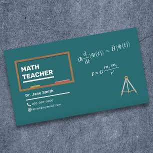Ekvation & Compas Math Teacher Visitkort