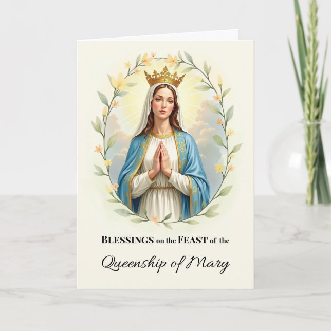 Ekvation från Mary Feast Day med Blommigt Wandeand Kort (Framsida)
