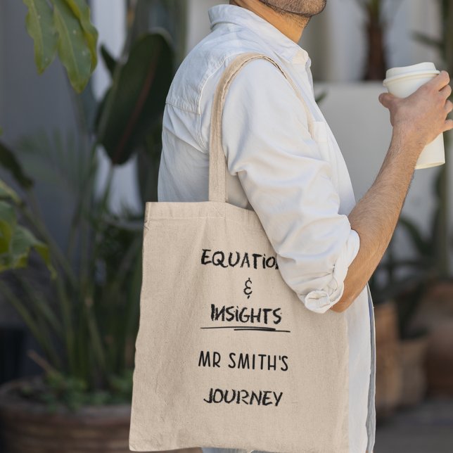 Ekvation & Insights Personlig Math Teacher Tygkasse (Shop now and carry your dedication with style and flair!)