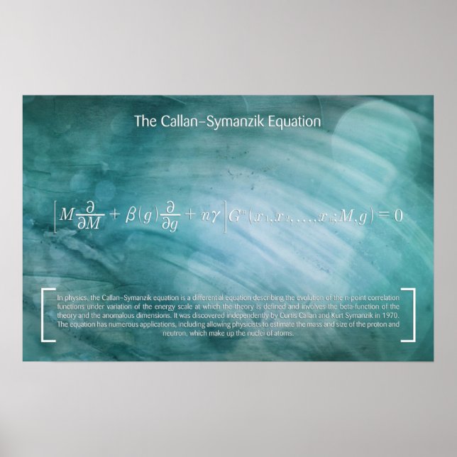 Ekvationen Callan-Symanzik - Math Poster (Framsidan)