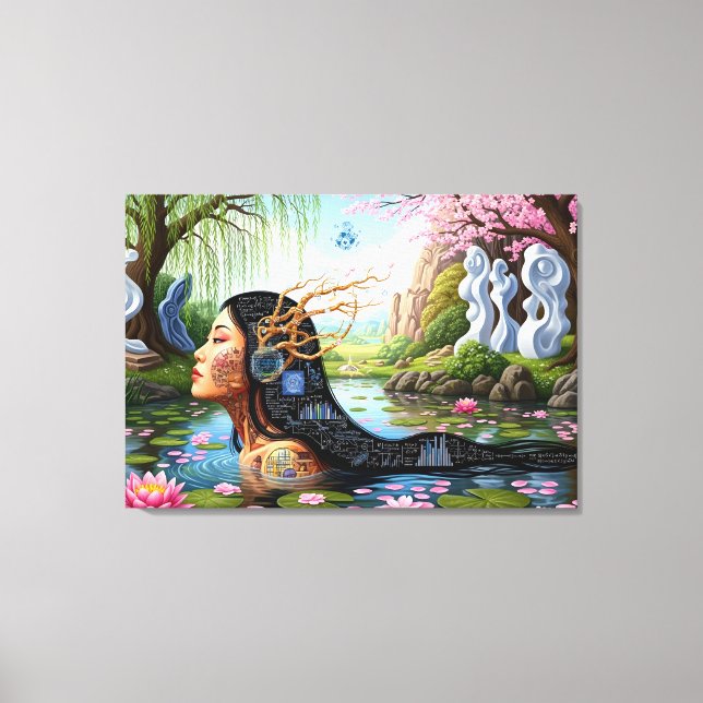 "Ekvationer i Bloom" - Ett digitalt Porträtt Canvastryck (Framsida)