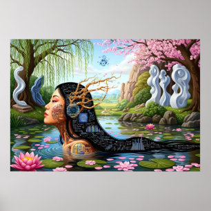 "Ekvationer i Bloom" - Ett digitalt Porträtt Poster