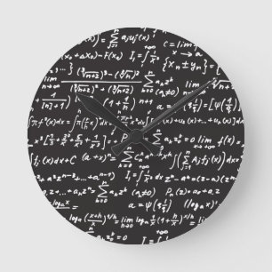 Ekvationer med kontur för matematik rund klocka