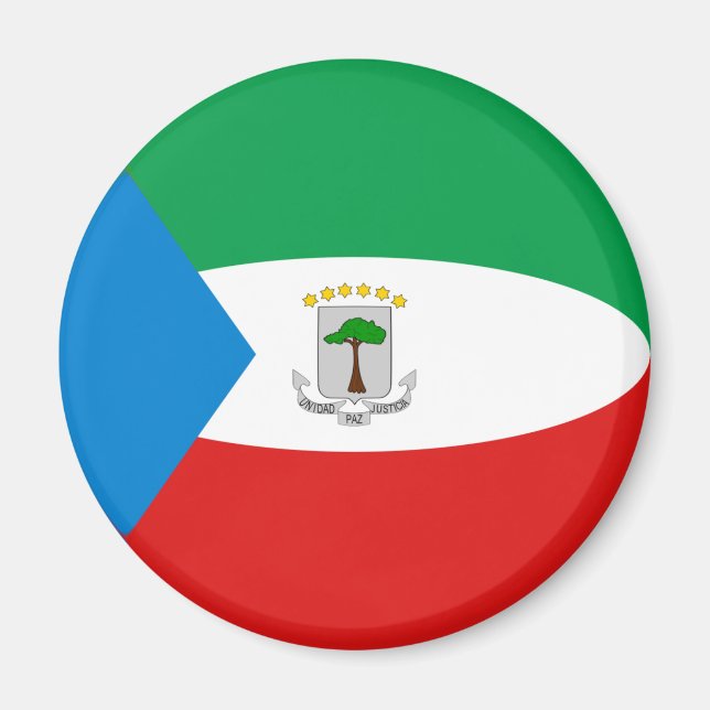 Ekvatorialguinea Fisheye Flagga Magnet (Framsidan)