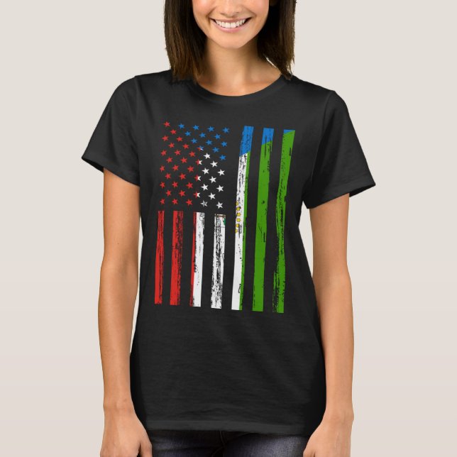Ekvatorialguinea Flagga Amerika USA:s Ekvatorialgu T Shirt (Framsida)