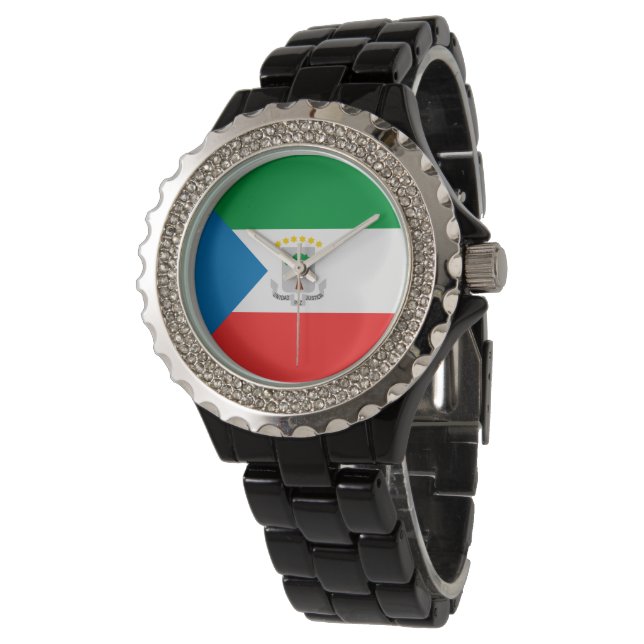 Ekvatorialguinea flagga armbandsur (Vinklad)