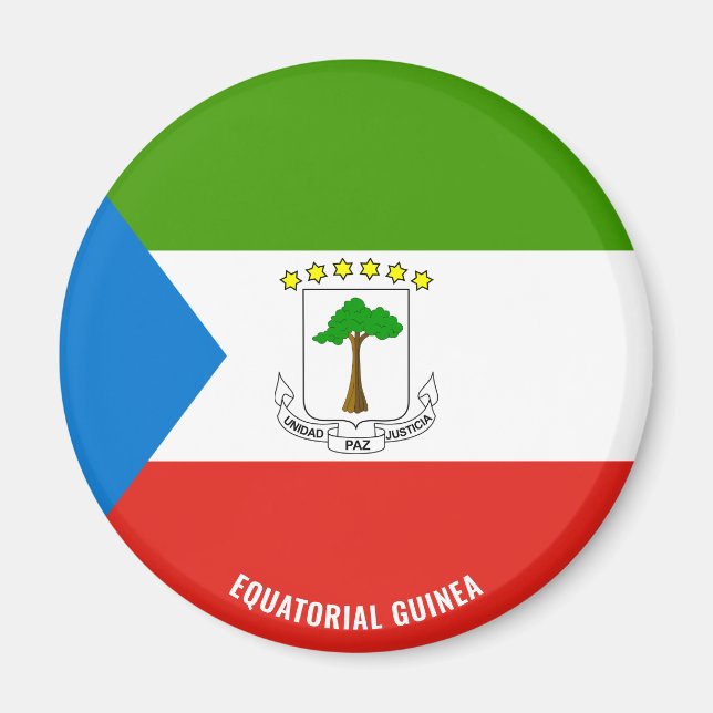 Ekvatorialguinea Flagga Charming Patriotic Magnet (Framsidan)