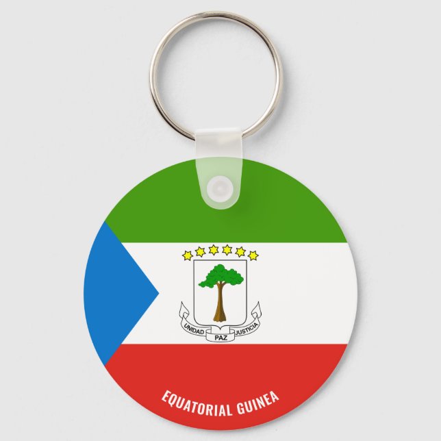 Ekvatorialguinea Flagga Charming Patriotic Nyckelring (Framsida)