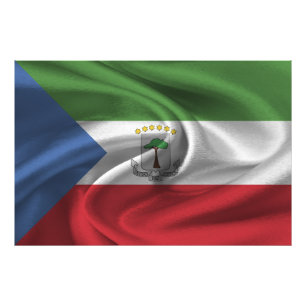 Ekvatorialguinea Flagga Fototryck