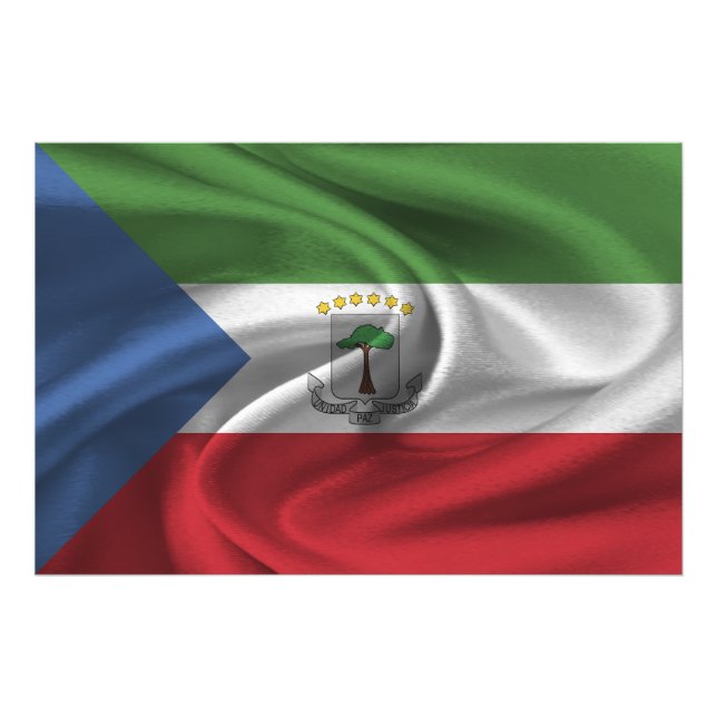 Ekvatorialguinea Flagga Fototryck (Framsidan)