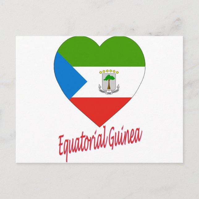 Ekvatorialguinea Flagga Heart Vykort (Framsida)