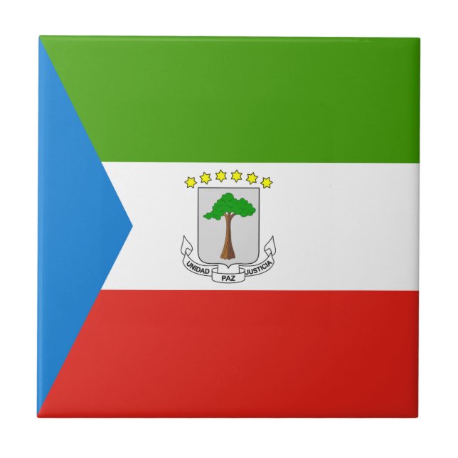Ekvatorialguinea Flagga Kakelplatta (Framsidan)