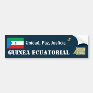 Ekvatorialguinea Flagga + Kart Dekal