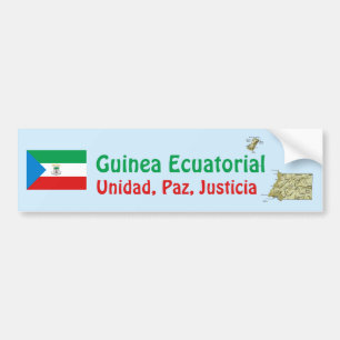 Ekvatorialguinea Flagga + Karta Bildörslapp Bildekal