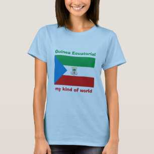 Ekvatorialguinea Flagga + Karta + Text T-Shirt