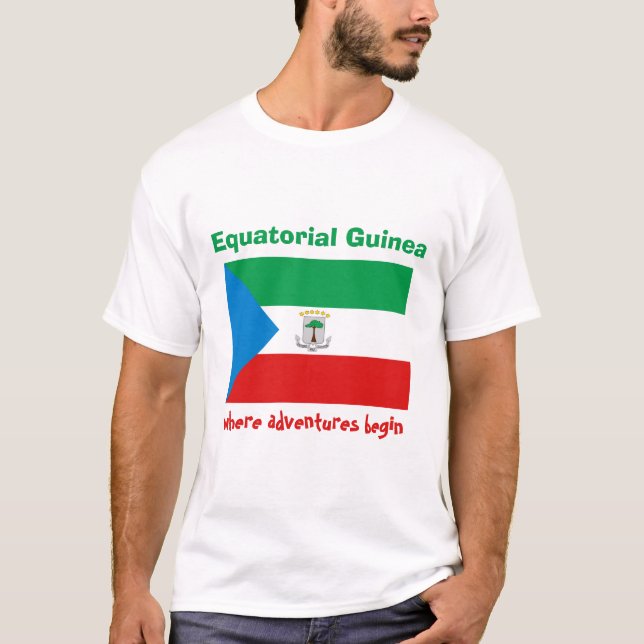 Ekvatorialguinea flagga + Karta + TextT-tröja Tröja (Framsida)
