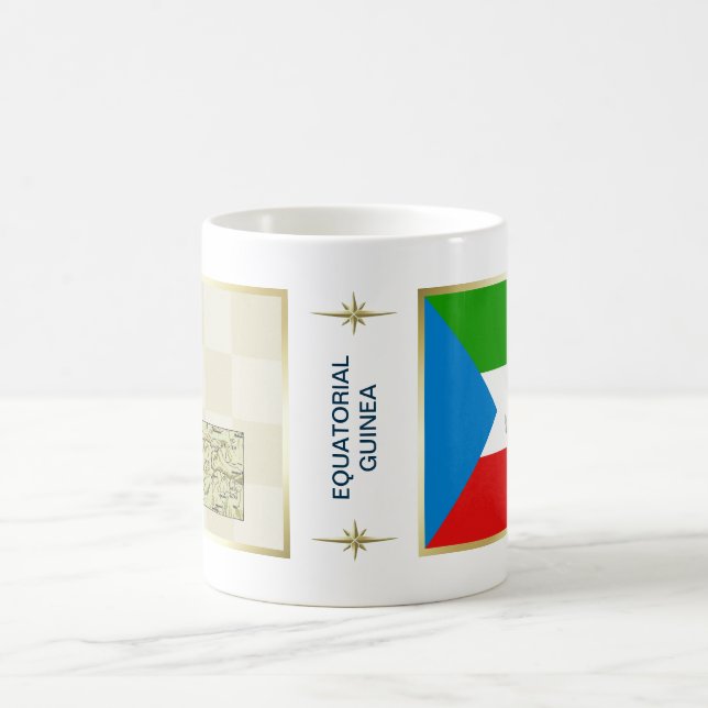 Ekvatorialguinea Flagga + Kartmugg Kaffemugg (Center)