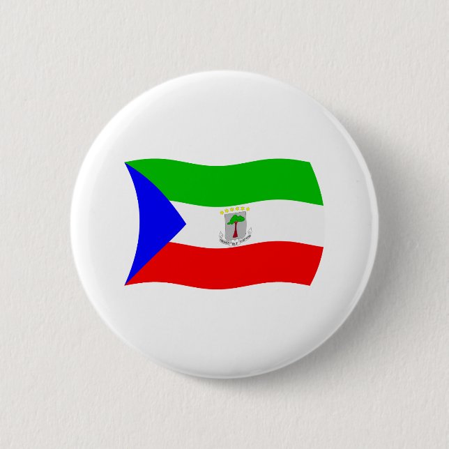 Ekvatorialguinea Flagga Knapp (Framsida)