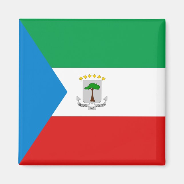 Ekvatorialguinea Flagga Magnet (Framsidan)