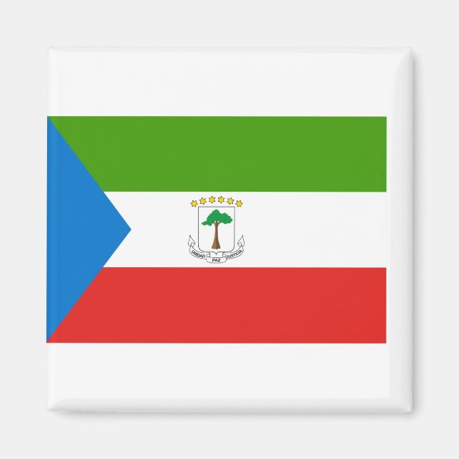 Ekvatorialguinea Flagga Magnet (Framsidan)