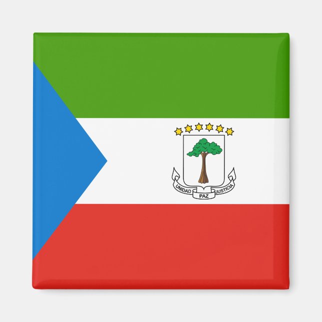 Ekvatorialguinea Flagga Magnet (Framsidan)
