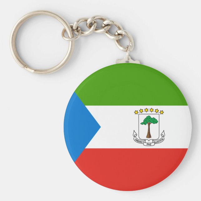 Ekvatorialguinea Flagga Nyckelring (Framsidan)