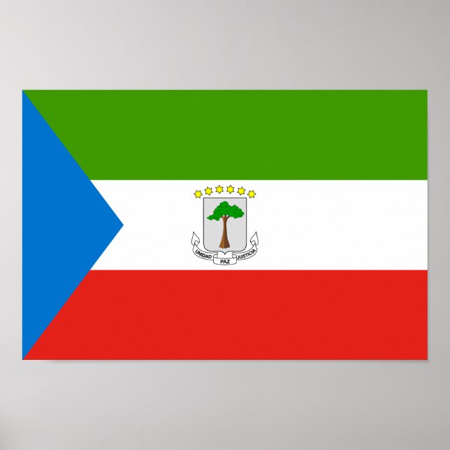 Ekvatorialguinea Flagga Poster (Framsidan)