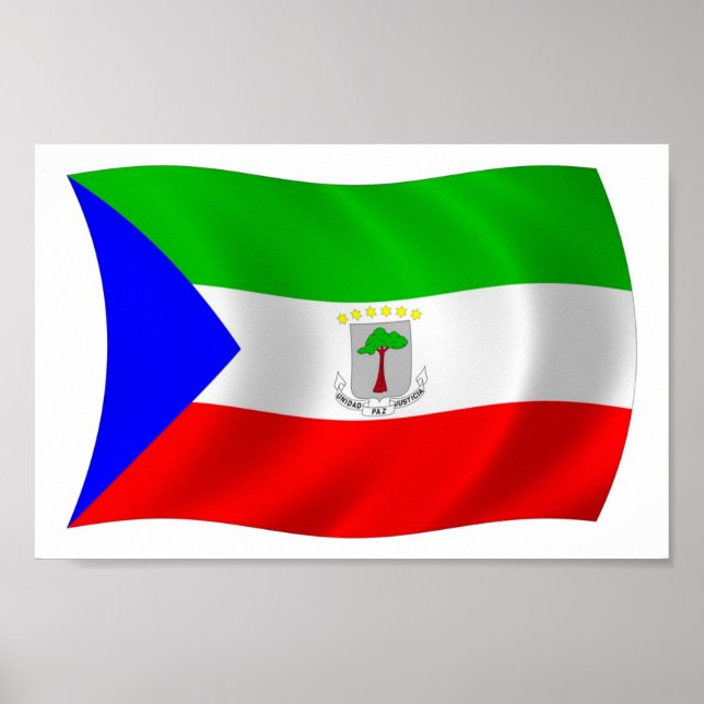 Ekvatorialguinea Flagga Postertryck Poster (Framsidan)