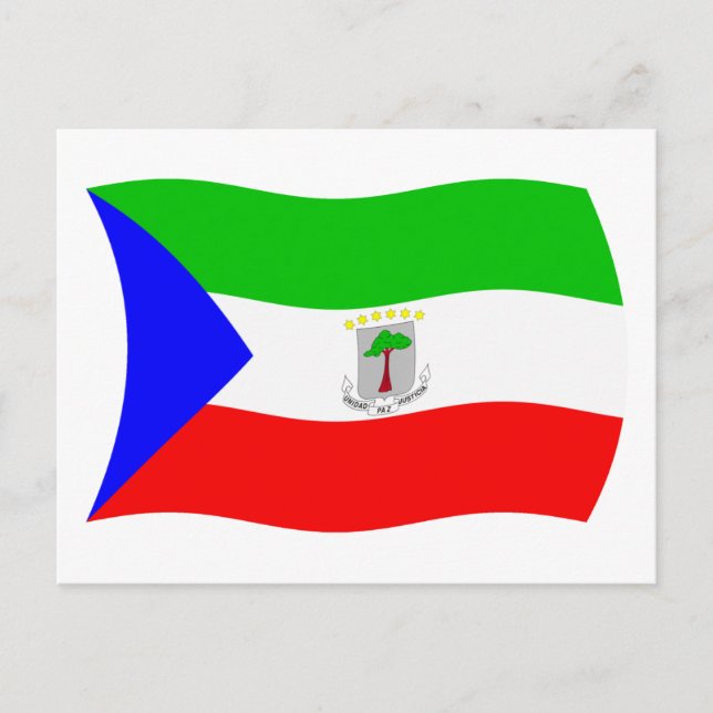 Ekvatorialguinea Flagga Postkort Vykort (Framsida)