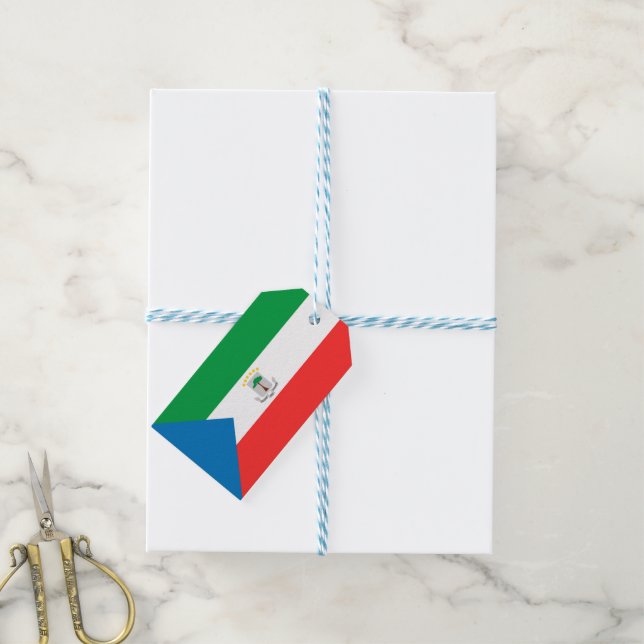 Ekvatorialguinea flagga presentetikett (Med Snöre)
