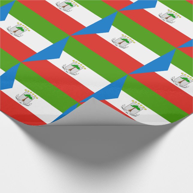 Ekvatorialguinea Flagga Presentpapper (Hörn)