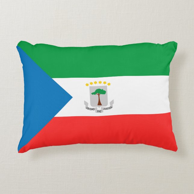 Ekvatorialguinea flagga prydnadskudde (Framsidan)