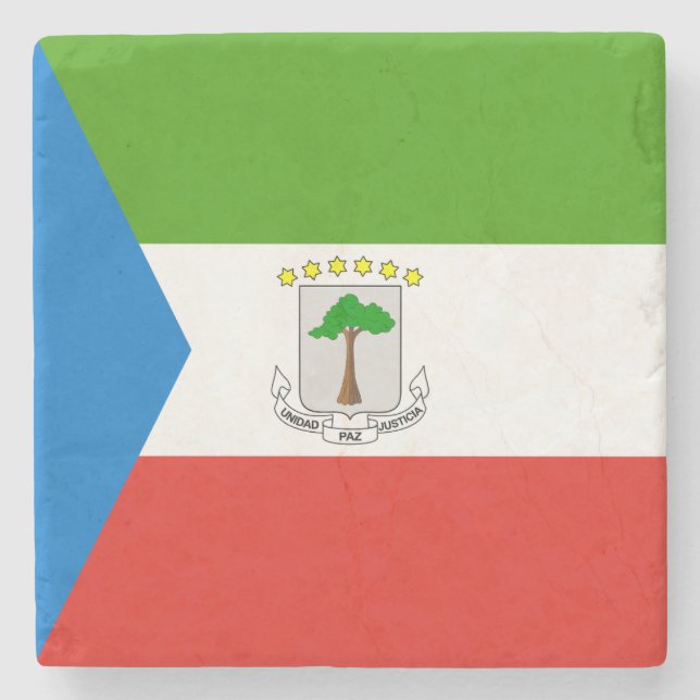 Ekvatorialguinea Flagga Stenunderlägg (Framsidan)