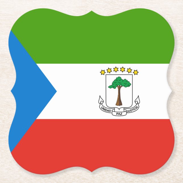 Ekvatorialguinea Flagga Underlägg Papper (Framsida)