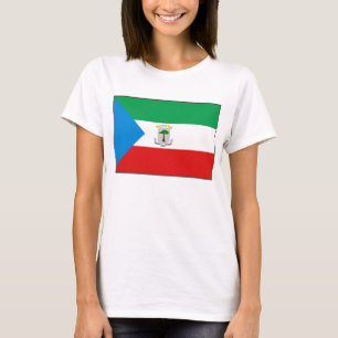 Ekvatorialguinea Flagga x Karta T-Shirt
