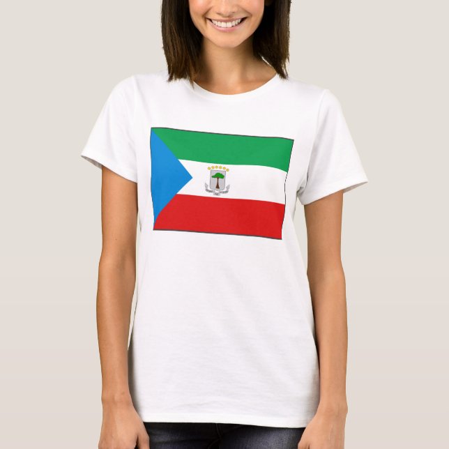 Ekvatorialguinea Flagga x Karta T-Shirt (Framsida)