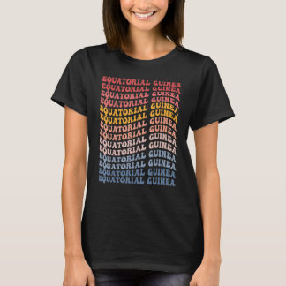 Ekvatorialguinea Groovy Retro Ekvatorialguinea Gui T Shirt