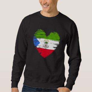 Ekvatorialguinea Heart Ekvatorialguinea Guineas Fl Lång Ärmad Tröja