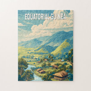 Ekvatorialguinea Illustration Travel Art Vintage Pussel