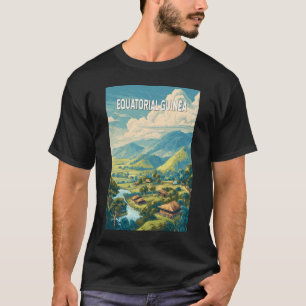 Ekvatorialguinea Illustration Travel Art Vintage T Shirt